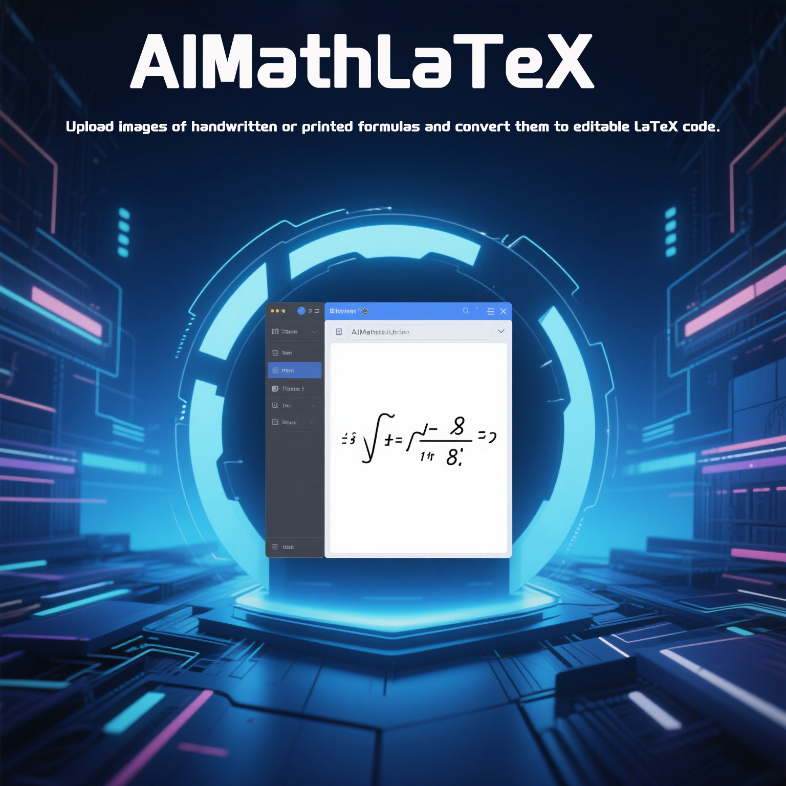 Illustration showing AI equation generation from text